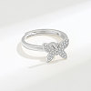 Adjustable Brass Pave Cubic Zirconia Enamel Rotating Finger Rings for Women FS-WGAC909-01-2