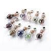 Gemstone Chip Beads European Dangle Charms PALLOY-JF00362-1