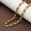 Ion Plating(IP) 304 Stainless Steel Oval Links Necklace for Women NJEW-B107-07G-03-1