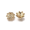 Brass Micro Pave Clear Cubic Zirconia Bead Caps KK-Z126-24G-2