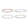 4Pcs 4 Style Natural & Synthetic Mixed Gemstone & 304 Stainless Steel Beaded Stretch Bracelets Set for Women BJEW-JB09116-1