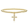Brass Micro Pave Clear Cubic Zirconia Charm Bracelets WG86A15-03-2