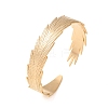 304 Stainless Steel Leaf Open Cuff Bangles for Women SA-CBABC9E-03G-2