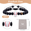 2Pcs Acrylic & Glass & Natural Tiger Eye Beads Braided Bead Bracelets BJEW-DC0001-12B-2