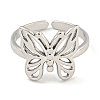 Non-Tarnish 304 Stainless Steel Butterfly Open Cuff Ring for Women RJEW-A043-21P-2