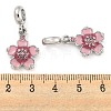 Rack Plating Alloy Enamel Peach Blossom Flower European Dangle Charms FIND-B034-13P-3