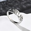 304 Stainless Steel Cubic Zirconia Finger Rings for Women RJEW-F189-03P-1