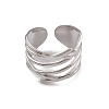 Non-Tarnish 304 Stainless Steel Hollow Out Open Cuff Rings for Women RJEW-G285-20P-2