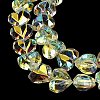 Electroplate Transparent Glass Beads Strands EGLA-B012-AB02-4