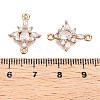 Brass Pave Clear Cubic Zirconia Connector Charms KK-G462-04G-3