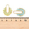 3Pcs 3 Colors Brass & Seed Baeded & Glass Connector Charms PALLOY-MZ01372-3