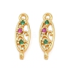 Brass Pave Cubic Zirconia Connector Charms KK-H533-08B-G-1
