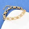 304 Stainless Steel Link Chain Bracelets for Women BJEW-H207-01D-G-1