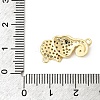 Brass Micro Pave Clear and Black Cubic Zirconia Elephant Connector Charms KK-A296-44A-G-3