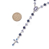 Handmade Blue and White Porcelain and Dyed Natural Lapis Lazuli Round Rosary Bead Necklaces NJEW-JN05750-3