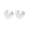 Brass Textured Stud Earrings EJEW-A143-02B-S-4