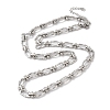 Non-Tarnish 304 Stainless Steel Oval Links Necklace for Women NJEW-B107-07P-01-1