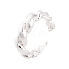 925 Sterling Silver Twist Cuff Open Rings for Women Men RJEW-P105-02S-1