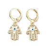 Real 18K Gold Plated Brass Dangle Leverback Earrings EJEW-L269-014G-02-1