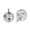 Natural Amethyst Pendants G-L512-T16-2