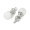 Natural Quartz Crystal Round Pendants G-C114-04P-18-3