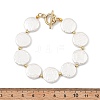 Shell Pearl & Brass Beaded Bracelets for Women BJEW-JB13780-01-4