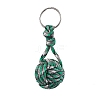 Polyester Braid Ball Stainless Steel Keychains KEYC-JKC01119-3