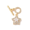 Golden Brass Micro Pave Clear Cubic Zirconia Toggle Clasps KK-B100-040G-2