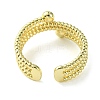 Rack Plating Brass Triple Line Open Cuff Ring for Women RJEW-K243-04G-3