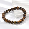 Natural Tiger Eye Beaded Stretch Bracelets BJEW-F203-04-5