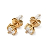 304 Stainless Steel Rhinestone Stud Earrings EJEW-G423-16G-01-3