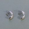 Camel C-shaped Brass Stud Earrings FQ0871-2