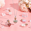 12Pcs 6 Styles Natural Mixed Gemstone Chip Heart Glass Bottle Pendants PALLOY-UN00001-2