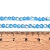 AB Color Plated Transparent Glass Beads Strands GLAA-G127-01-01O-2