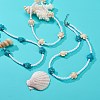 3Pcs 3 Color Dyed Synthetic Turquoise Tortoise & Acrylic Beaded Necklaces Set NJEW-JN04036-2