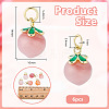 6Pcs Natural Agate Peach Charms G-OC0006-02-2