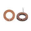 Walnut Wood Stud Earring X-MAK-N032-035-2