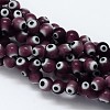 Handmade Evil Eye Lampwork Round Bead Strands LAMP-L055-10mm-04-1