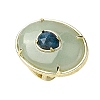 Natural Green Aventurine & Apatite Oval Cuff Rings G-P599-01G-02-4