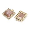 Natural Sunstone Faceted Square Charms G-I375-06G-06-2