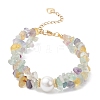 Natural Fluorite Chip Beaded Bracelets for Women BJEW-JB12306-02-2