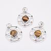 Natural Tiger Eye Pendants G-E488-B01-P-1