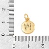 Brass Micro Pave Clear Cubic Zirconia Charms CU-CBA56CE-12G-W-3