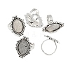 Vintage Adjustable Iron Finger Ring Components Alloy Cabochon Bezel Settings X-PALLOY-Q300-10AS-NR-5
