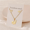 Stainless Steel Letter Pendant Necklaces & Stud Earrings Sets WG3FD2C-23-1