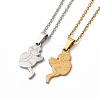 Heart with Boy & Girl Couple Pendant Necklaces & Stud Earrings SJEW-E045-05GP-2