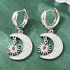 Brass Micro Pave Cubic Zirconia Hoop Dangle Earrings KK-CBA8324-05A-P-1