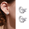 1 Pair Brass Crystal Rhinestone Hoop Earrings EJEW-LP0009-16P-1