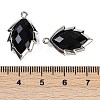 Natural Obsidian Faceted Leaf Pendants G-I375-04P-09-3