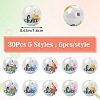 30Pcs 5 Styles UV Plating Iridescent Acrylic Beads OACR-SZ0001-91-2